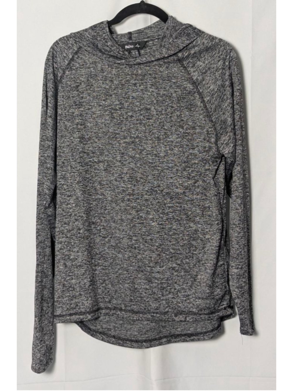 Pulse Youth Gray Space Dye Performance Hoodie L 16/18 Thumbholes